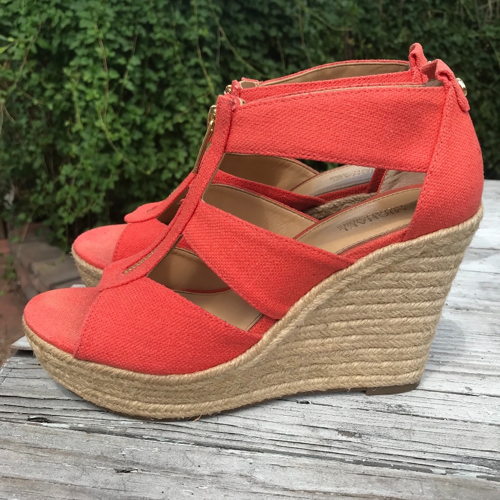 Michael Kors Berkley Wedge Heeled Sandals Size 7M - Picture 4 of 9